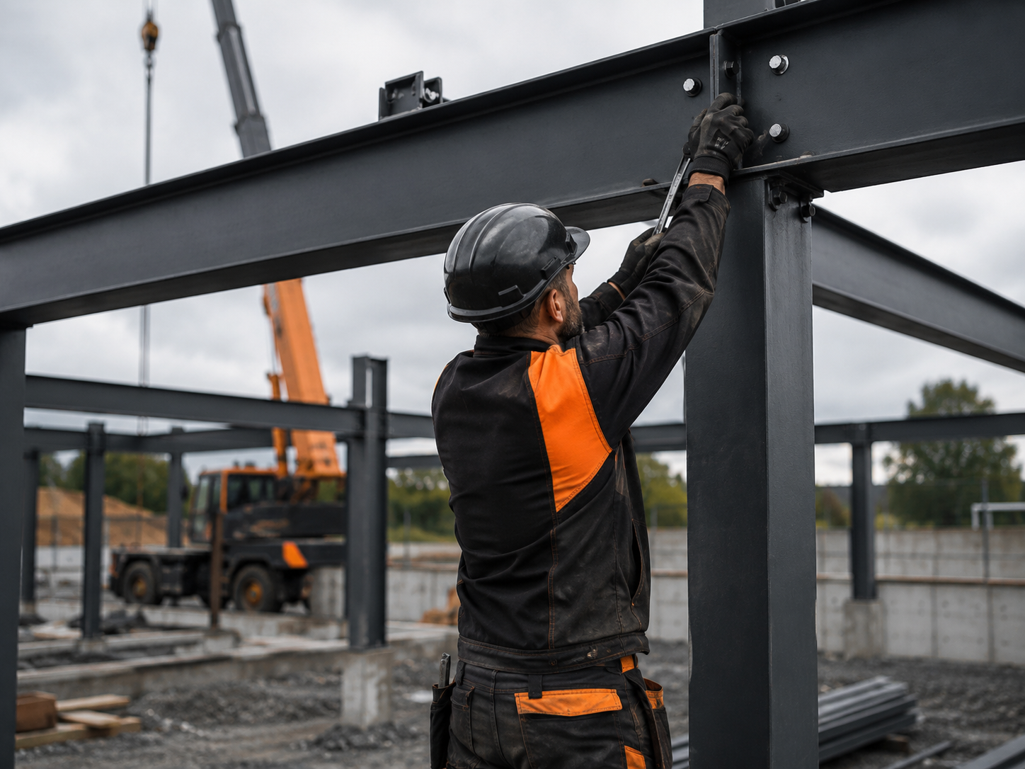 Stålarbeid og montering av stålkonstruksjon for Moss Betong & Stål AS